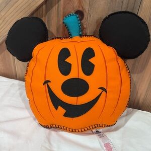 Disney Halloween Mickey Pumpkin Pillow - Orange and Black